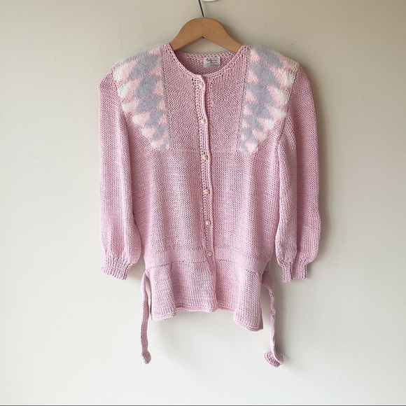 Vintage 1980’s Custom Knit Pink Two Piece Sweater and Skirt Set - Picture 6 of 15